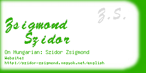 zsigmond szidor business card